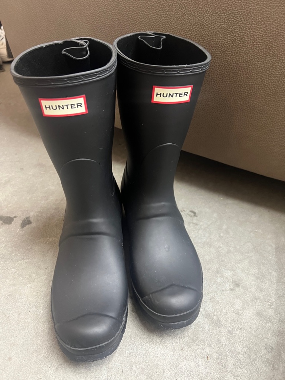 Hunter Matte Black Waterproof Logo Rain Boots